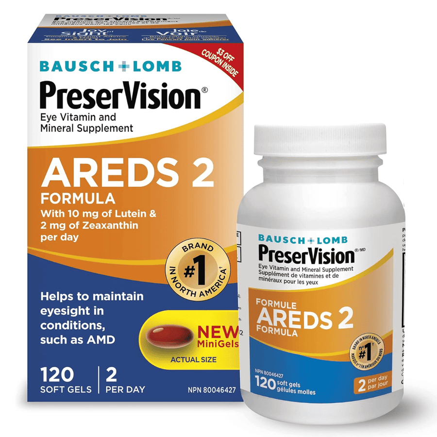 Supplément de vitamines et minéraux pour les yeux PreserVision AREDS 2